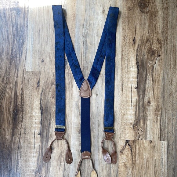 SILK suspenders ADJUSTABLE cas germany BRACES - Picture 1 of 7